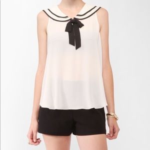 Nautical sleeveless blouse